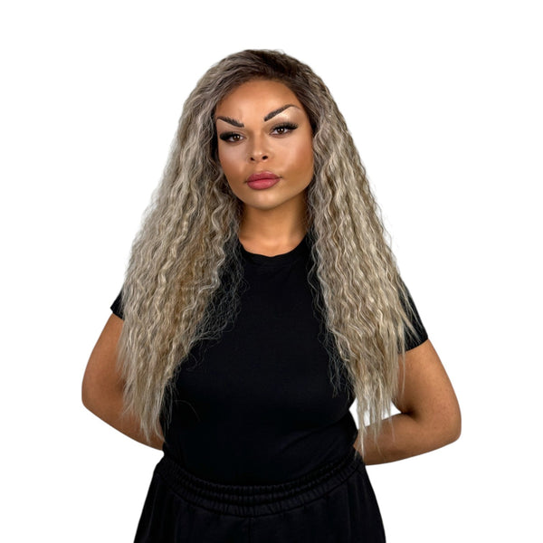 90s Mariah | Rooted Honey Blonde 24” Synthetic Lace Front Wig