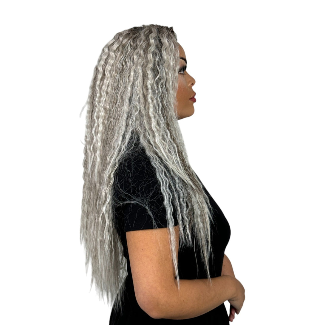 90s Mariah | Rooted Mixed Ash Blonde 24” Synthetic Lace Front Wig