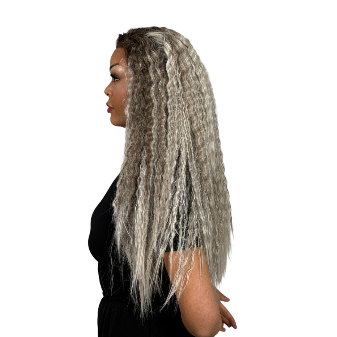 90s Mariah | Rooted Mixed Ash Blonde 24” Synthetic Lace Front Wig