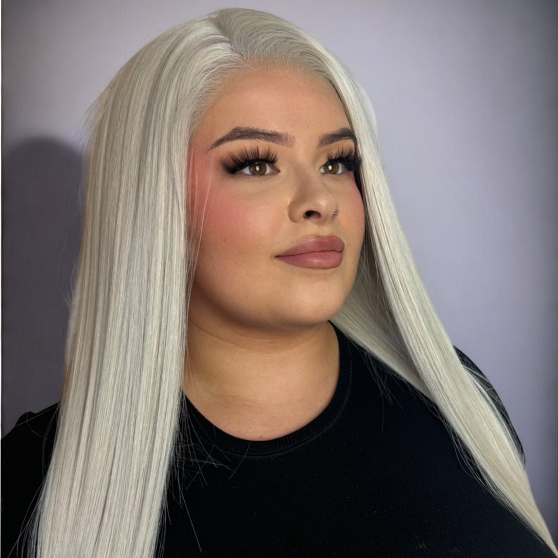 American Blonde | Straight White Blonde 24" Synthetic Lace Front Wig