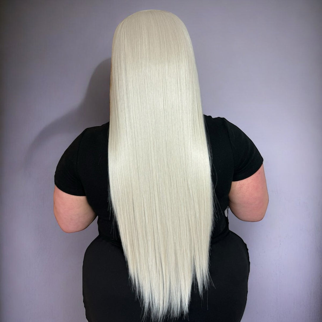 American Blonde | Straight White Blonde 24" Synthetic Lace Front Wig