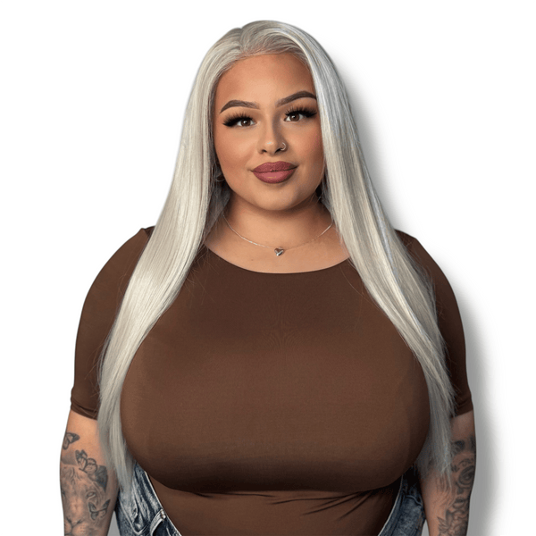 American Blonde | Straight White Blonde 24" Synthetic Lace Front Wig