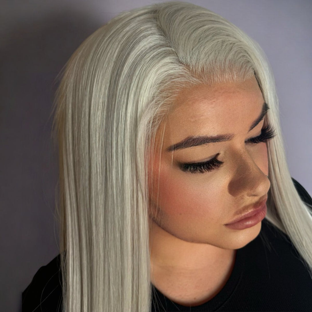 American Blonde | Straight White Blonde 24" Synthetic Lace Front Wig