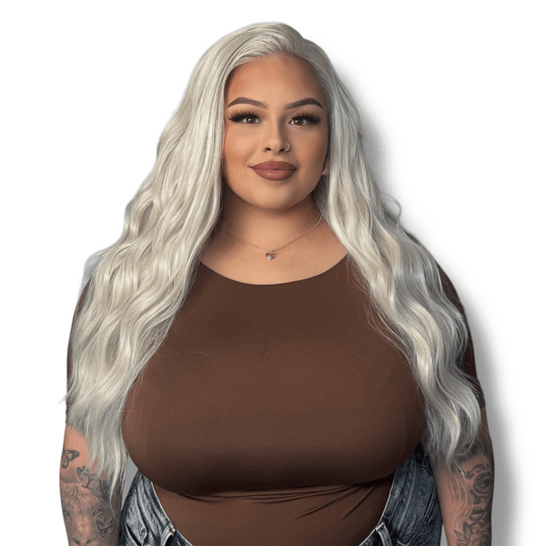 American Blonde | Wavy White Blonde 24" Synthetic Lace Front Wig