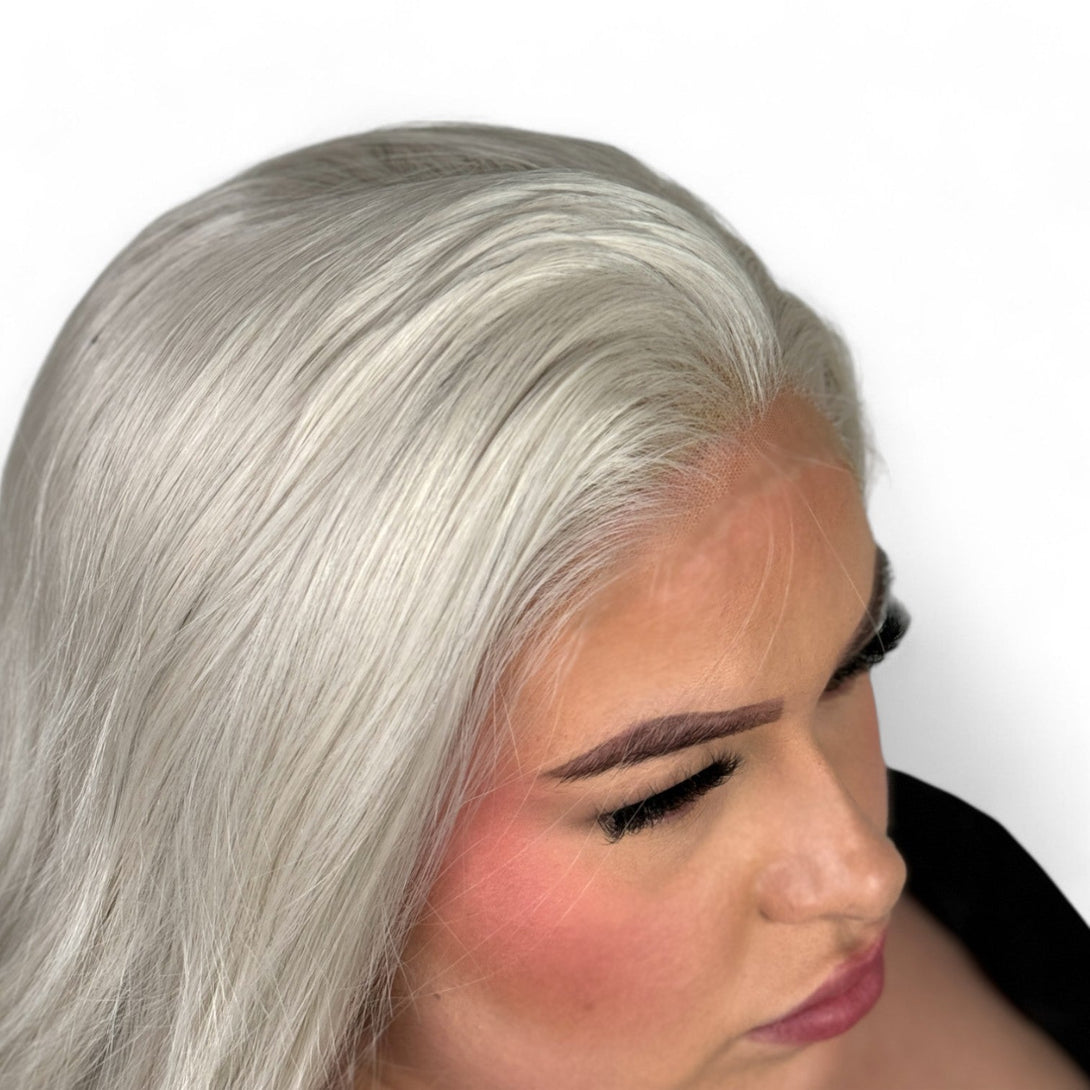 American Blonde | Wavy White Blonde 24" Synthetic Lace Front Wig