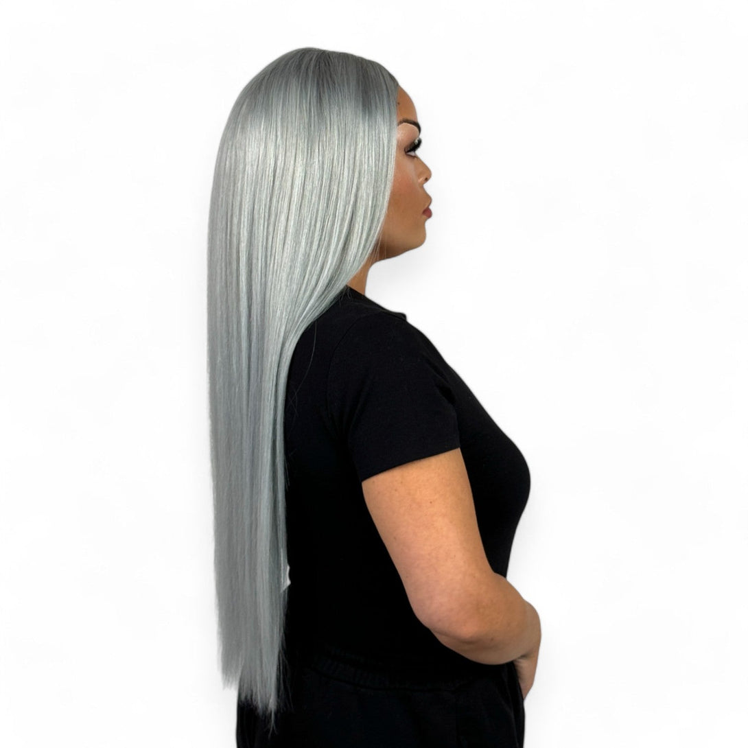 Kylie | 26" Platinum Silver Human Hair Wig