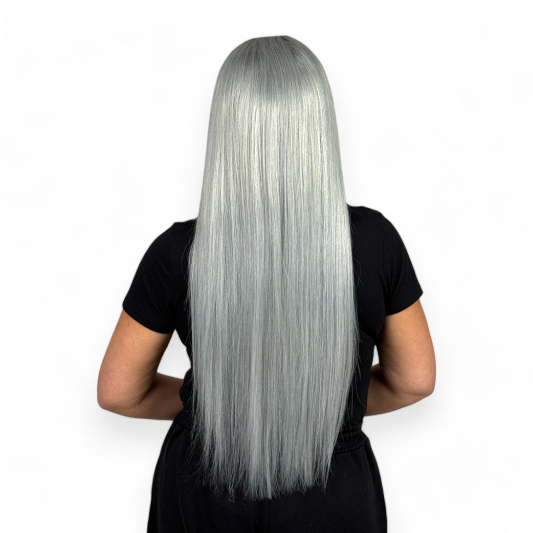 Kylie | 26" Platinum Silver Human Hair Wig