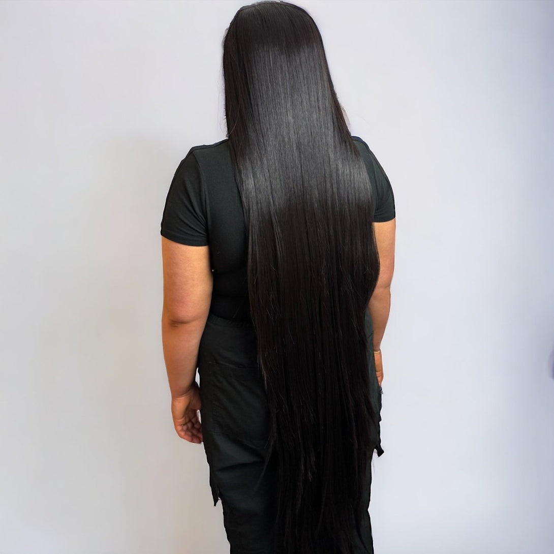 Miss Cardi - Black Extra Long Straight Synthetic Lace Front Wig