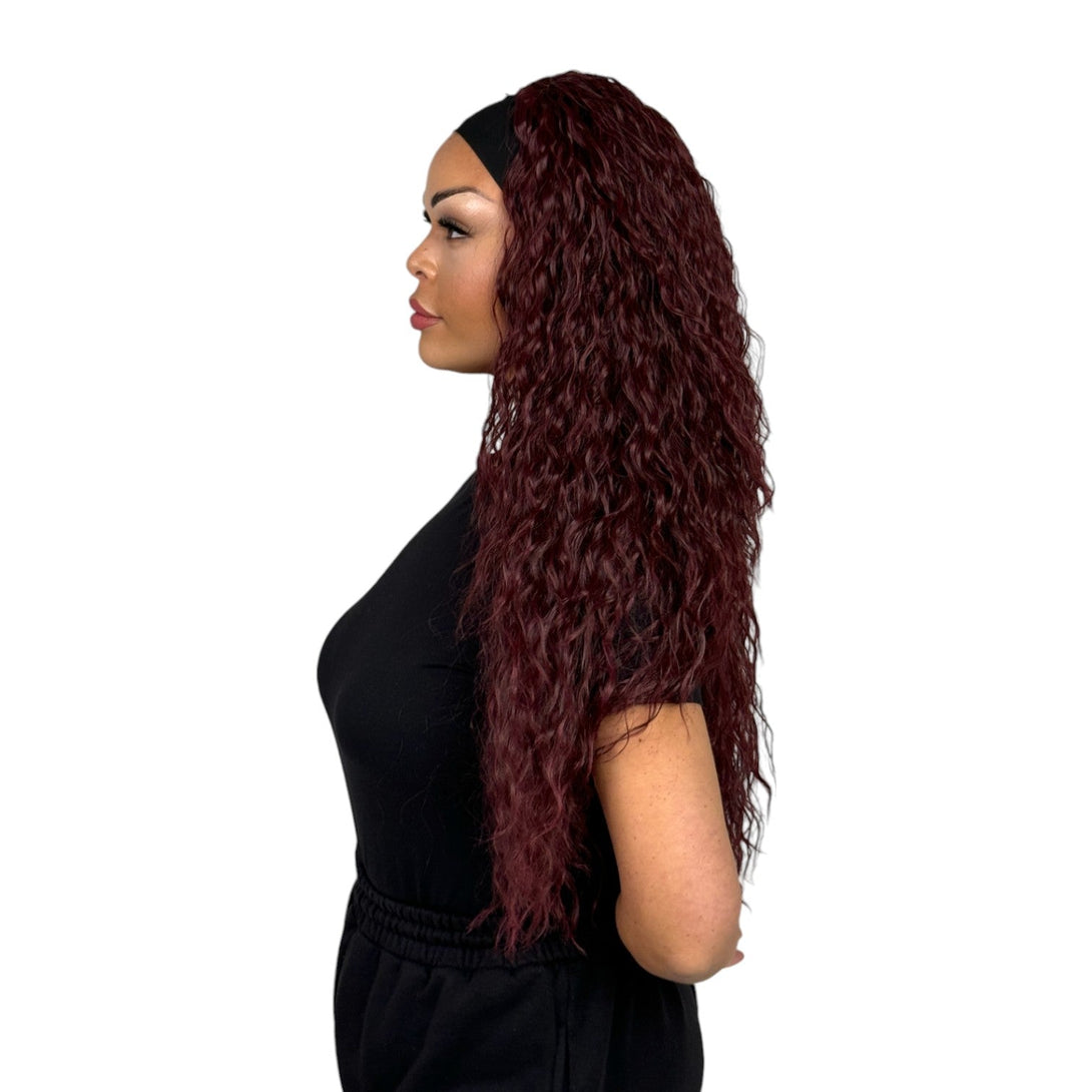 Miss Destiny | 24” Brown Burgundy Synthetic Headband Wig