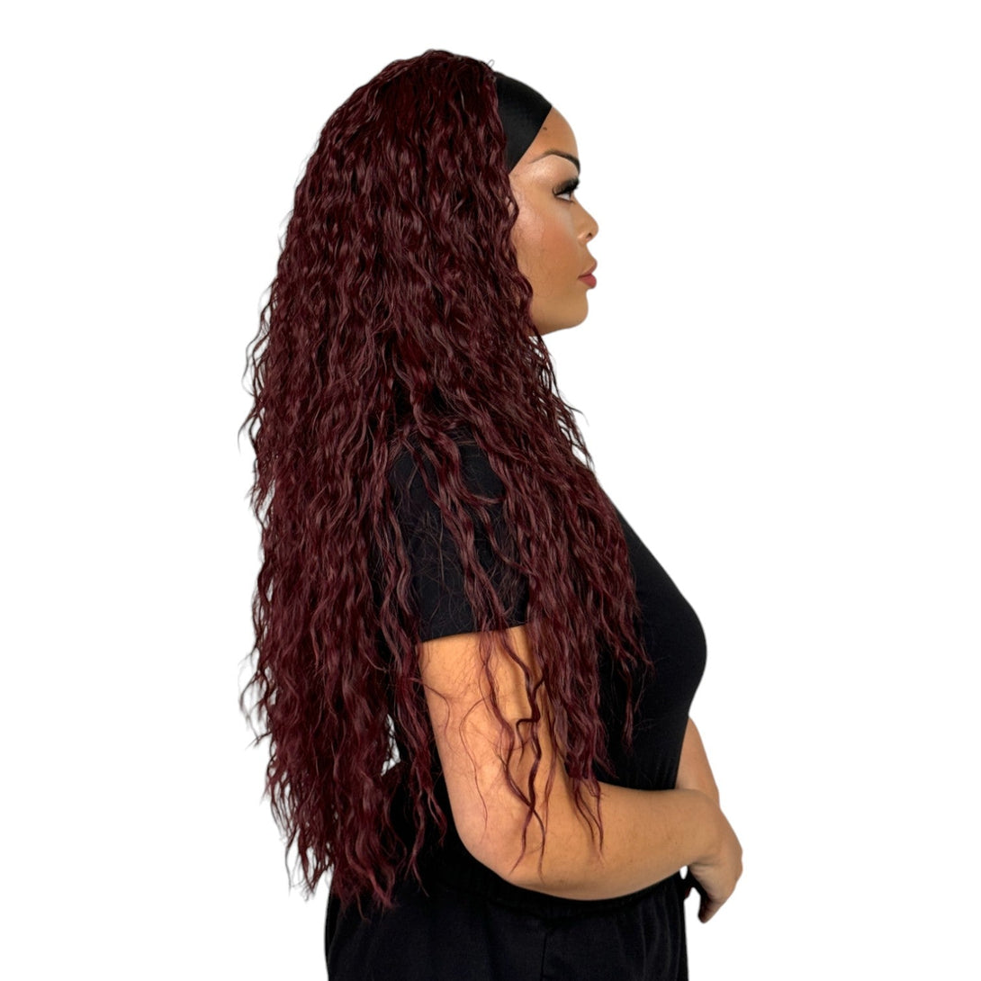 Miss Destiny | 24” Brown Burgundy Synthetic Headband Wig