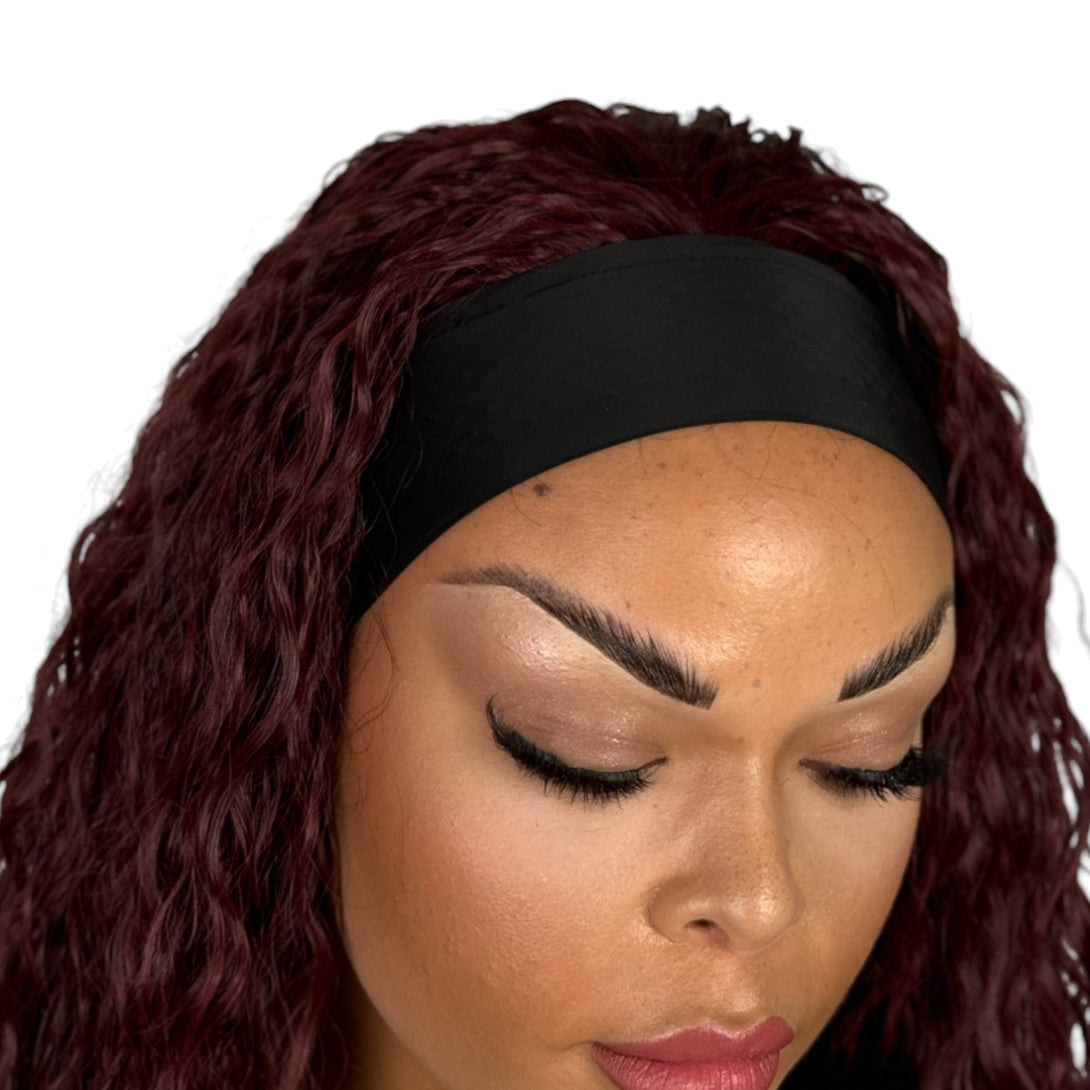 Miss Destiny | 24” Brown Burgundy Synthetic Headband Wig