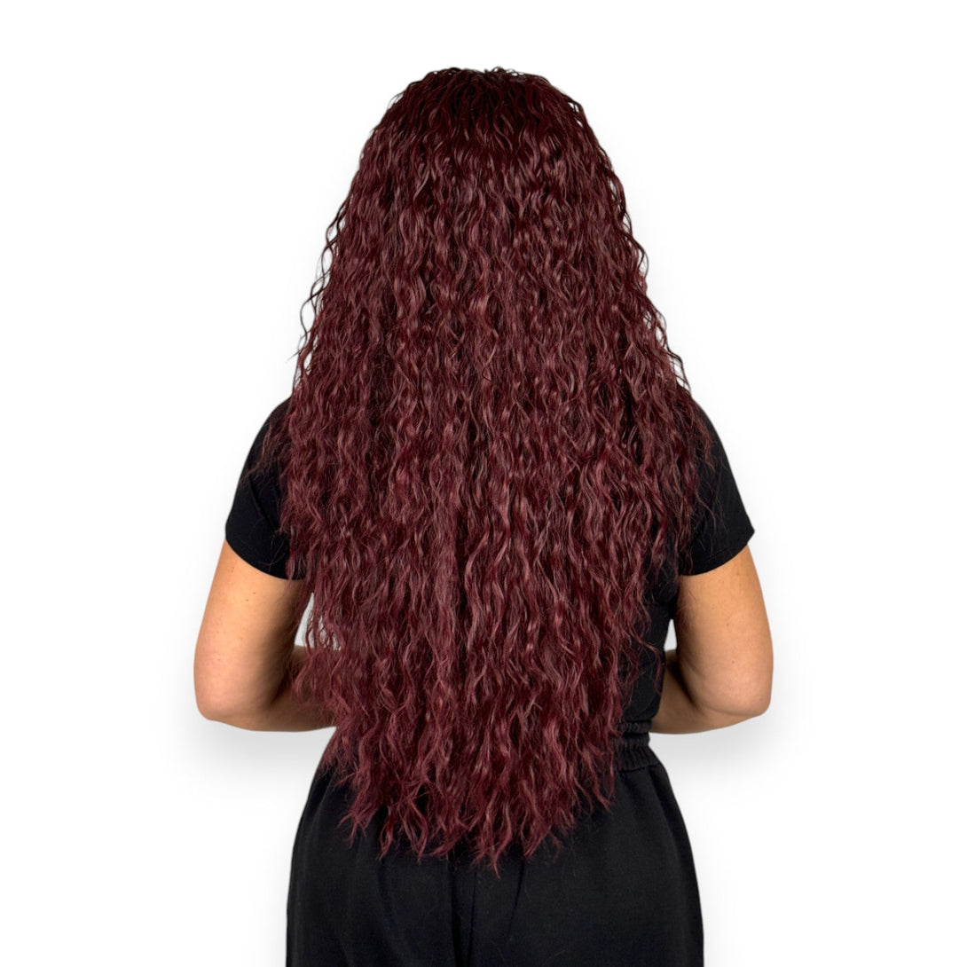 Miss Destiny | 24” Brown Burgundy Synthetic Headband Wig