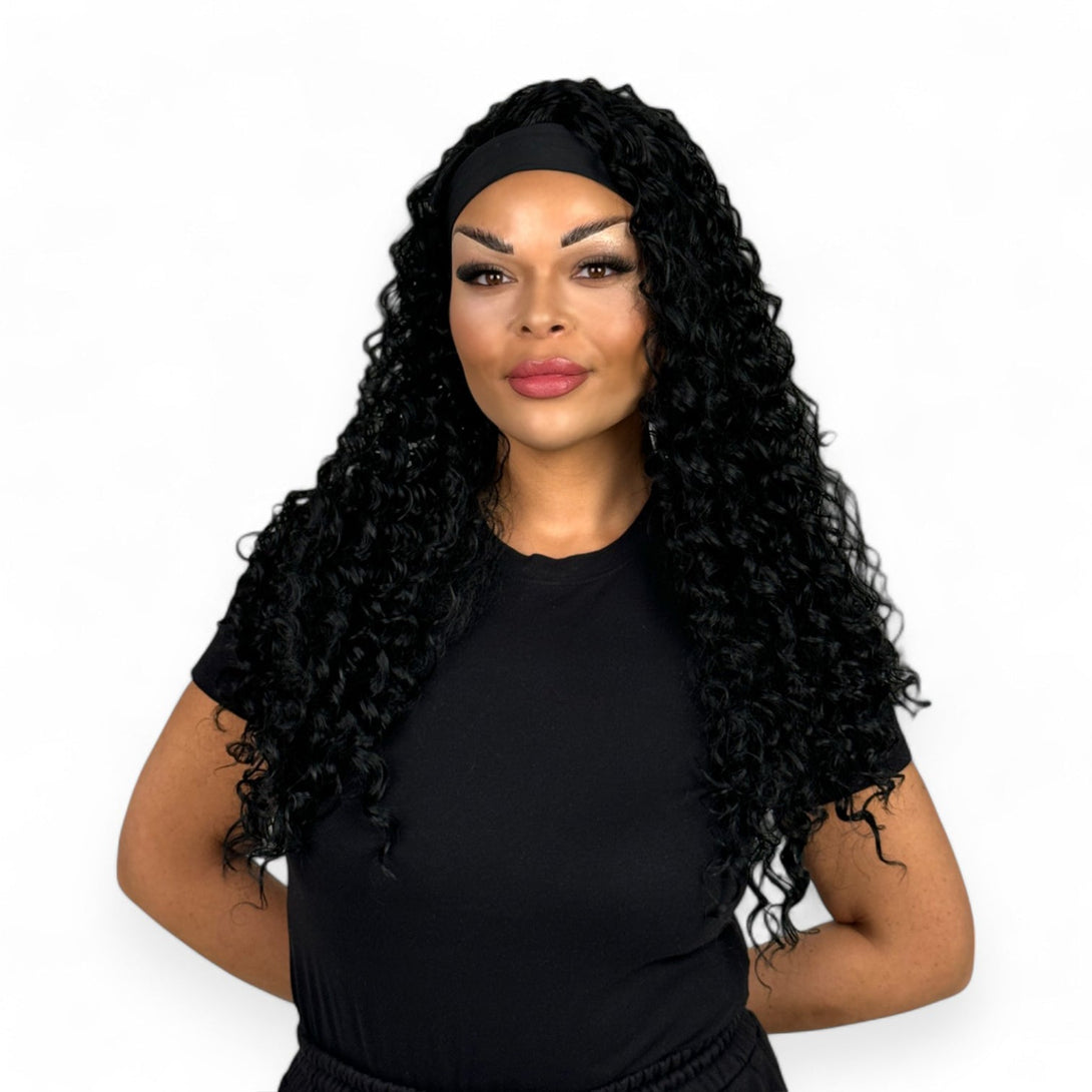 Miss Destiny | Jet Black 14”Synthetic Headband Wig