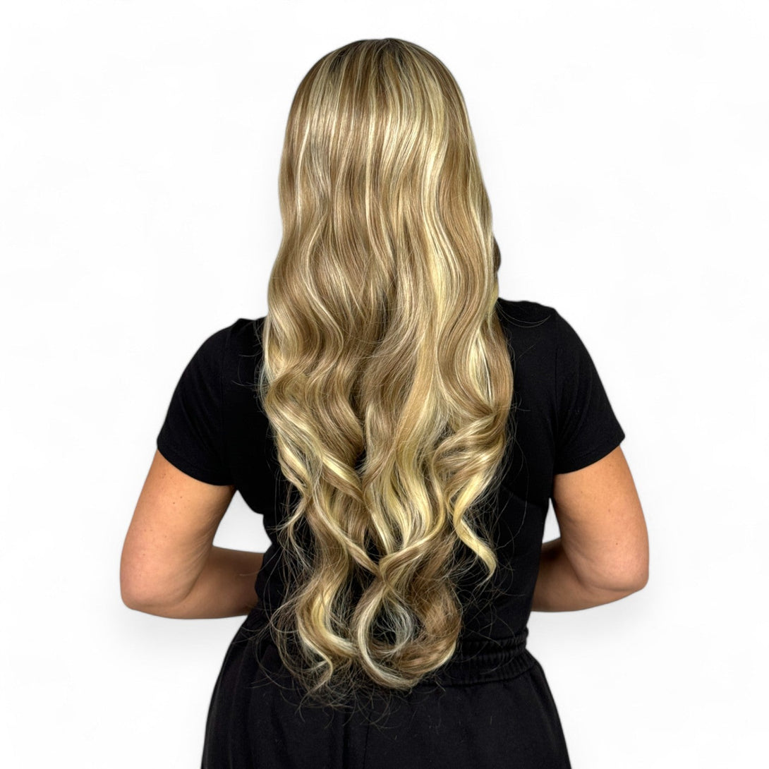 Miss Honey | Brown Rooted Mixed Blonde Balayage 26” Synthetic Lace Front Wig