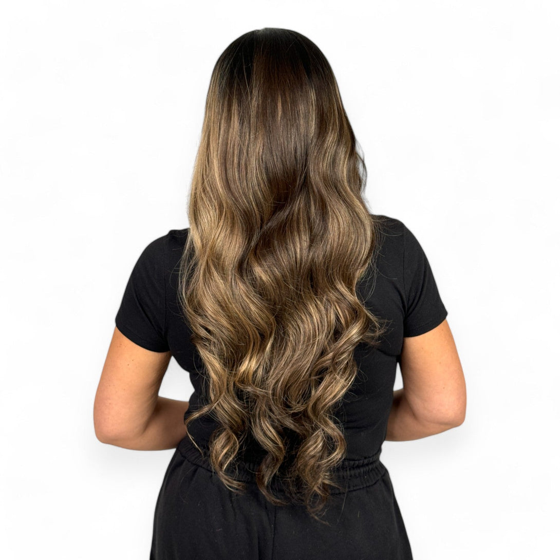 Miss Honey | Darkest Brown & Blonde Balayage 26” Synthetic Lace Front Wig