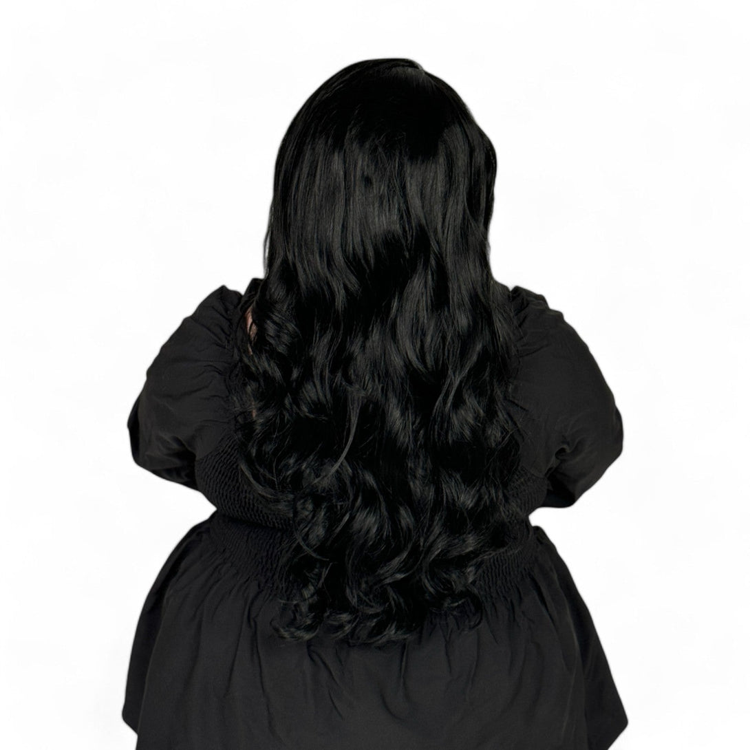 Miss Jet Black | Black Curly 24" Synthetic Lace Front Wig