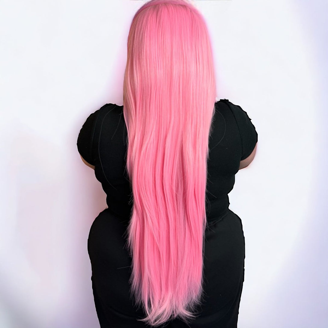 Miss Pink Dreams - Bubblegum Pink Synthetic Lace Front Wig