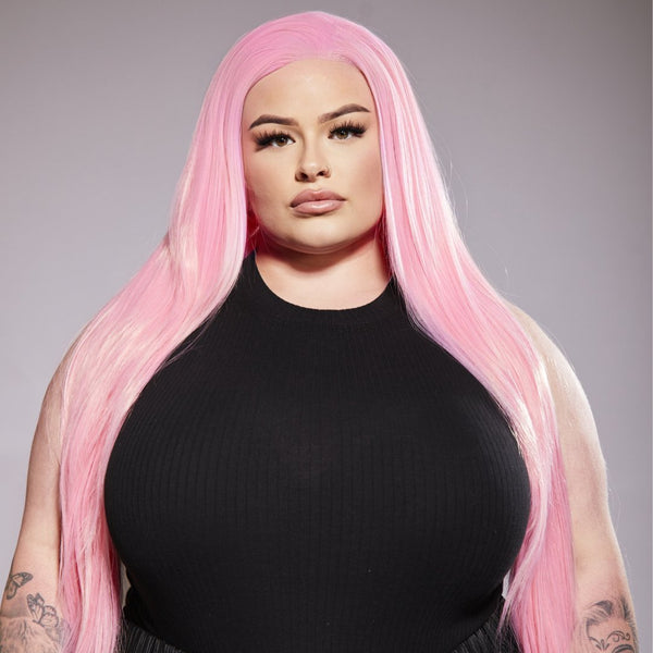 Miss Pink Dreams - Pink Synthetic Lace Front Wig