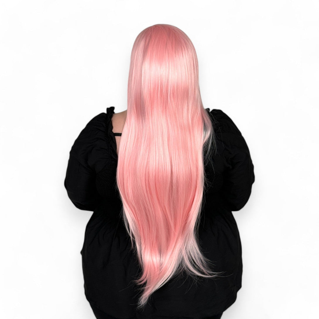 Miss Pink Ice | Pastel Pink & White 26" Synthetic Lace Front Wig