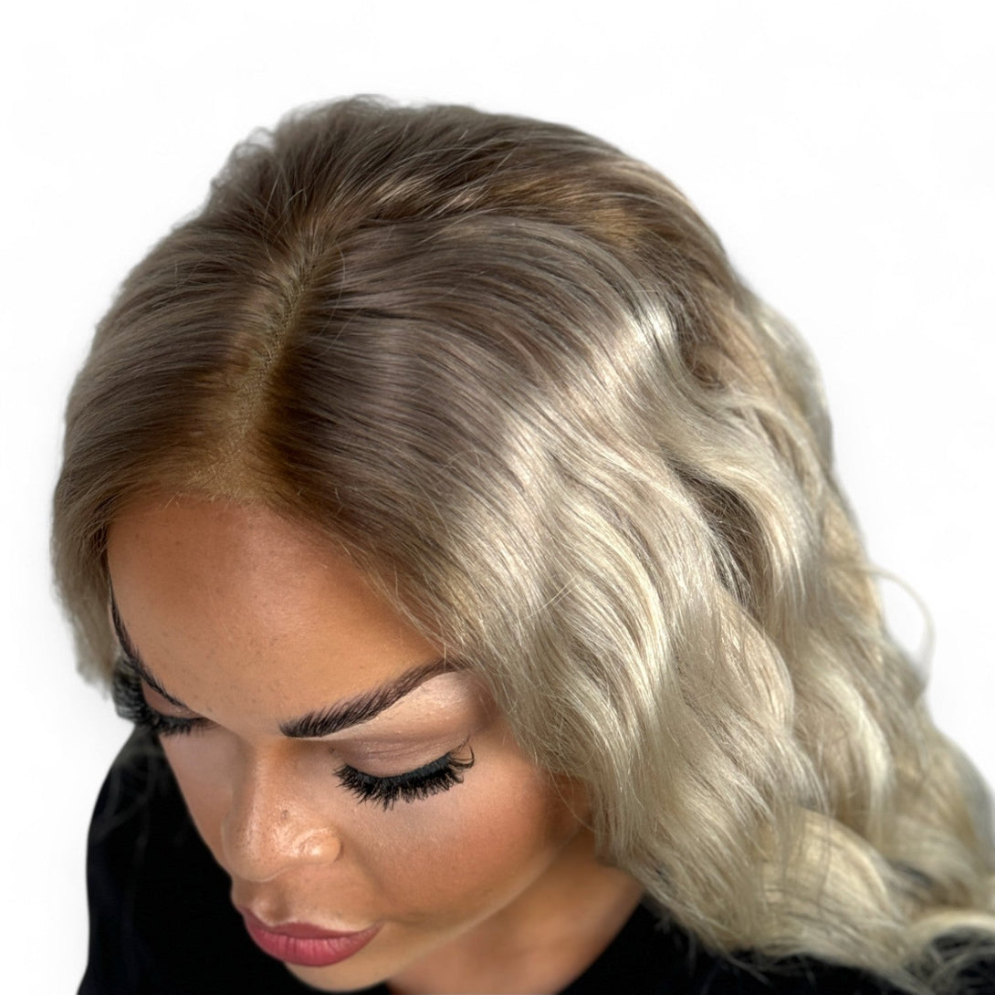 Paris | Rooted Light Brown & Blonde 26" Human Hair Wig