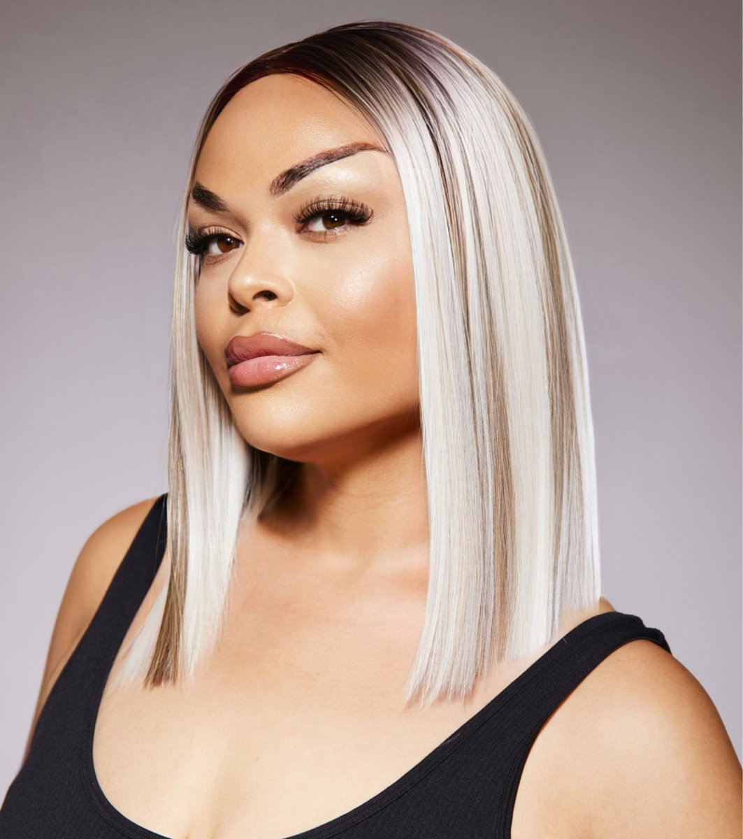 Posh Spice - Ash Blonde Blunt Bob Synthetic Lace Front Wig