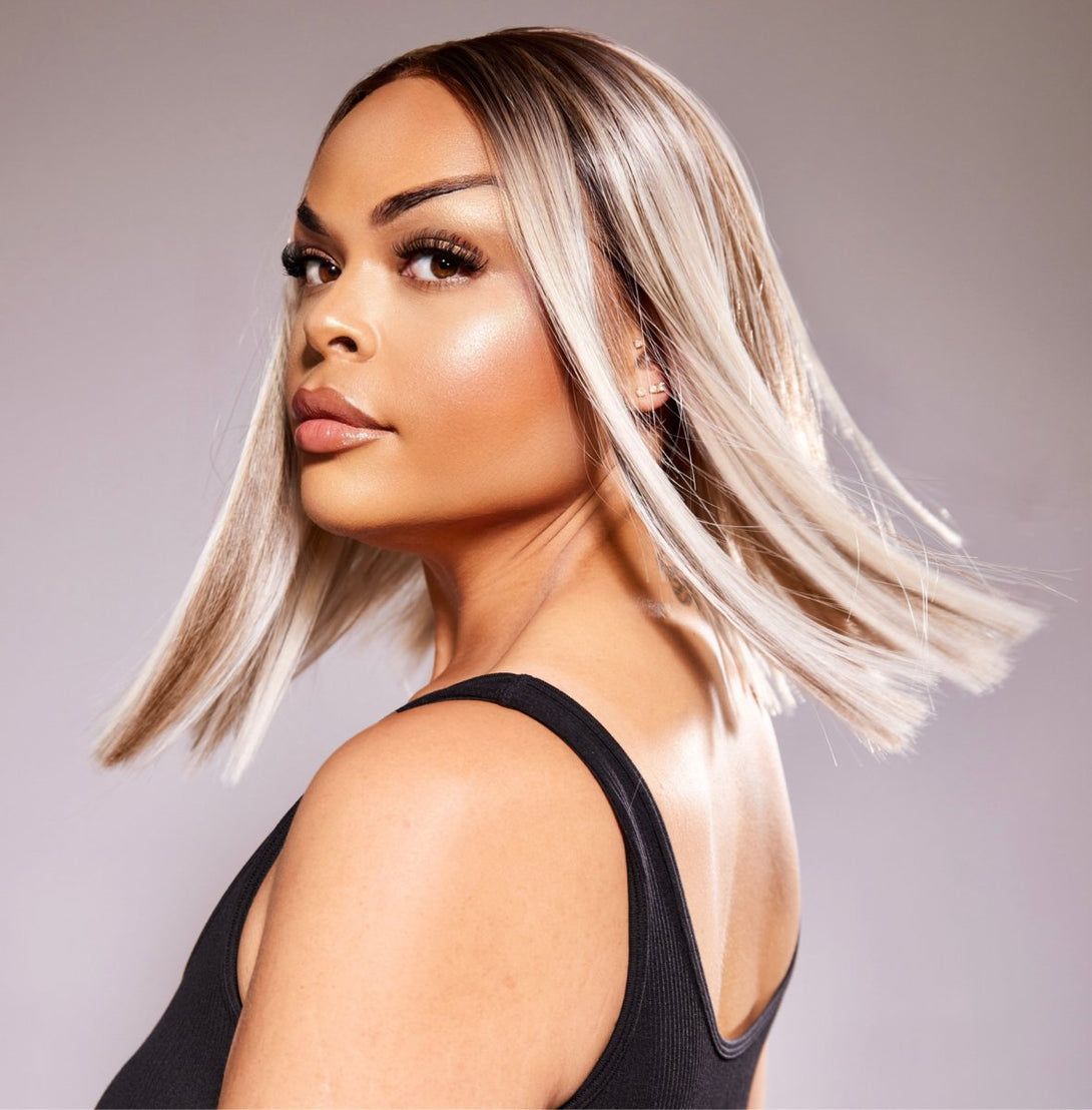 Posh Spice - Ash Blonde Blunt Bob Synthetic Lace Front Wig