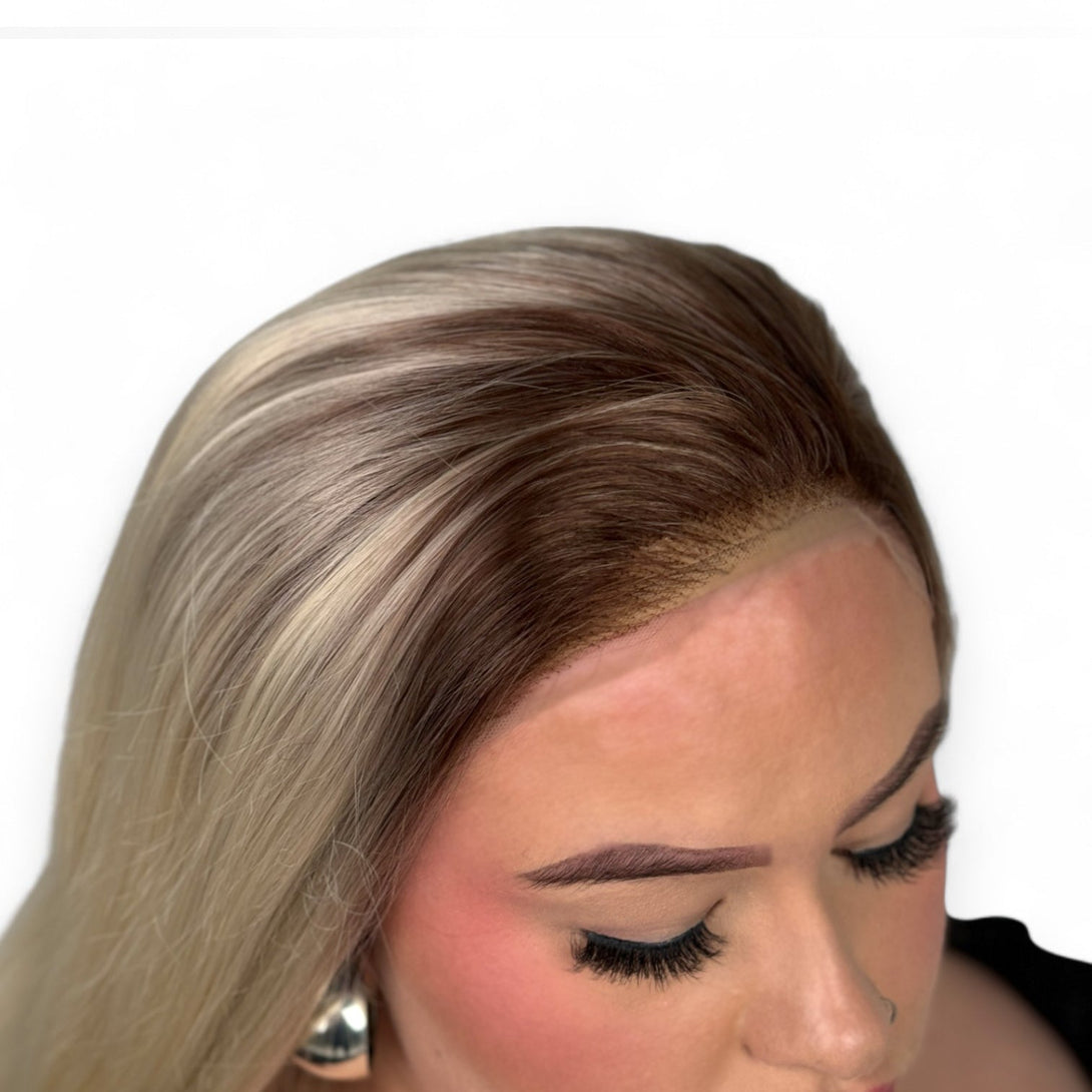 The Rooted Honey Blonde | 26” Synthetic Lace Front Wig