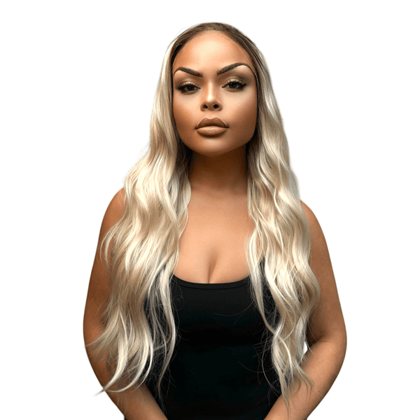 The Rooted Honey Blonde | 26” Synthetic Lace Front Wig