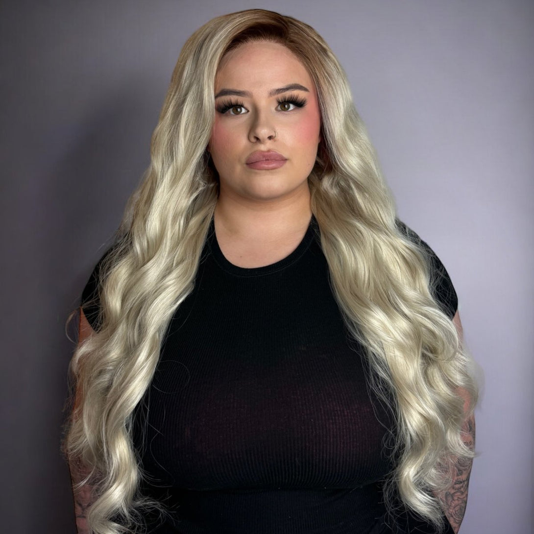 The Rooted Honey Blonde | 26”Synthetic Lace Front Wig