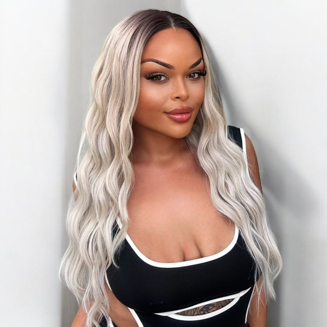 The Rooted Platinum | Blonde 24" Synthetic Lace Front Wig