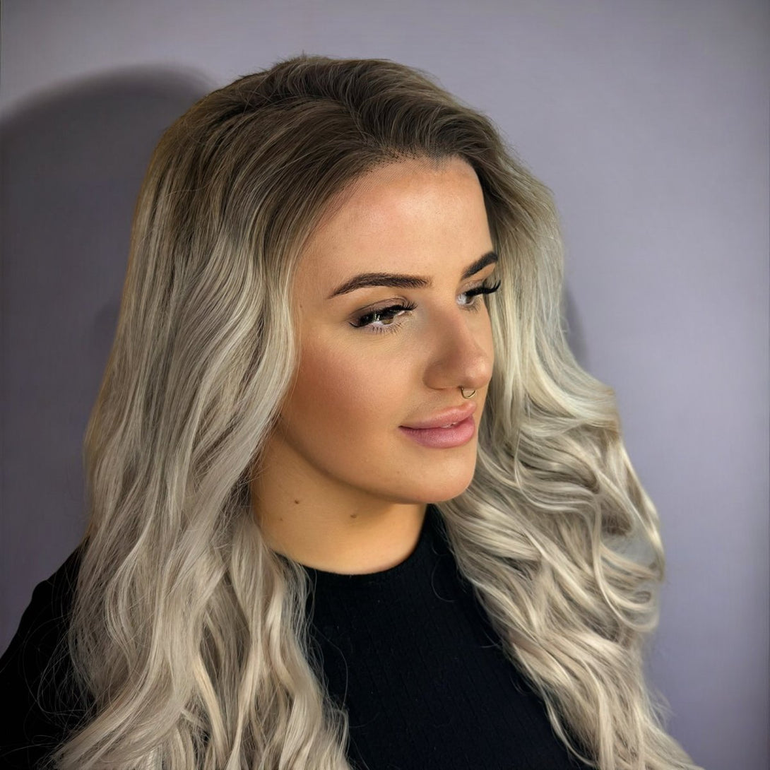 The Rooted Silver | 26” Synthetic Lace Front Wig